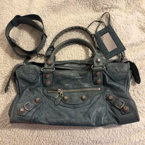 Balenciaga Handbags - Balenciaga Part Time Giant Stud Leather Shoulder Bag Medium